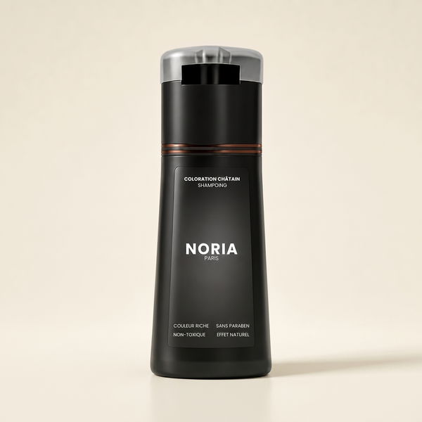 Shampoing colorant cheveux blancs teinte Châtain Noria