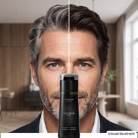 Gris des cheveux et de la barbe avant et après, visuel illustratif