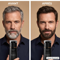 Avant et après sur cheveux et barbe, visuel illustratif